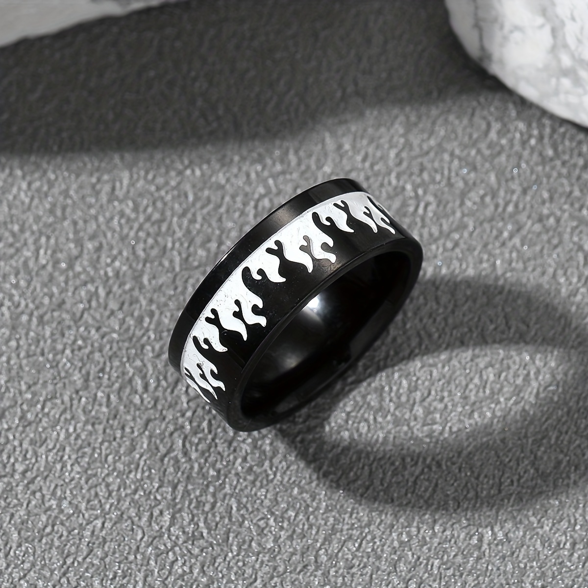 Creative Flame Stainless Steel Ring For Men
